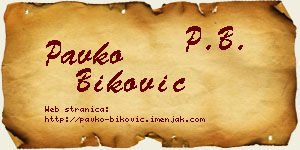 Pavko Biković vizit kartica